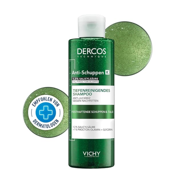 Detalle de Vichy Dercos Anti-Schuppen K Tiefenreinigendes Shampoo bei fettiger, empfindlicher Kopfhaut (250 ml)