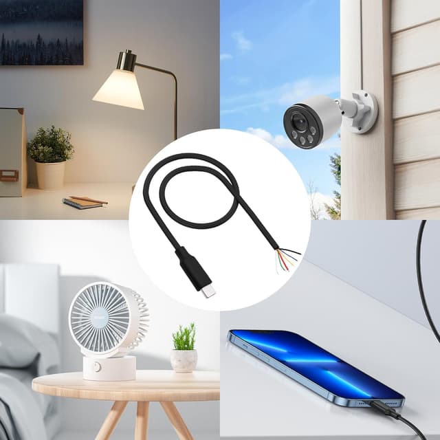 Detalle 2 de YARCHONN USB Type‑C 6‑pin pigtail cable 30cm