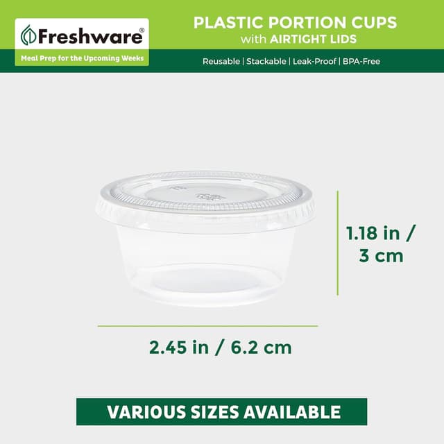 Thumbnail 2 de Freshware Plastic Portion Cups 2 oz 🧁