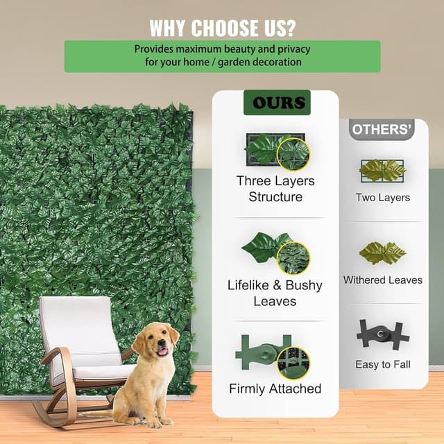 Thumbnail 2 de SUNJULY 1m x 3m Ivy Privacy Screen