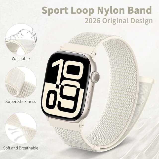 Detalle 2 de DigiHero Nylon Sport Loop for Apple Watch 46mm–38mm (compatible with Series 11–4/SE/Ultra)