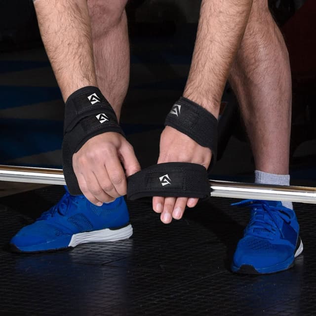 Detalle 2 de AQF Figure 8 weight lifting straps with padded wrist support (pair)