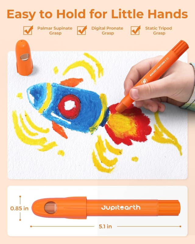 Detalle de JUPITEARTH rocket crayons 18 colours