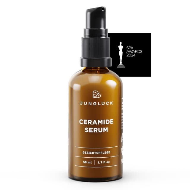 Detalle de junglück JUNGLÜCK Ceramide Serum (vegan) – nährendes Gesichtsserum gegen trockene, gereizte Haut & Rötungen