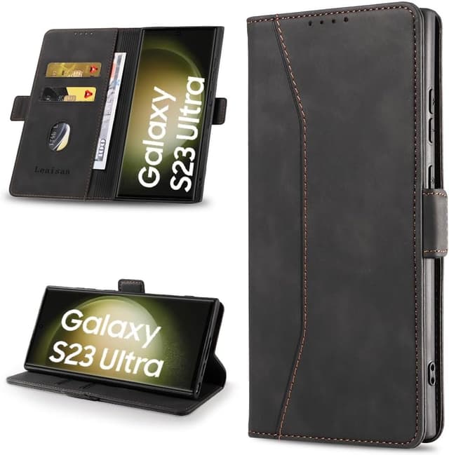 Detalle de Leaisan Galaxy S23 Ultra Handyhülle aus Leder
