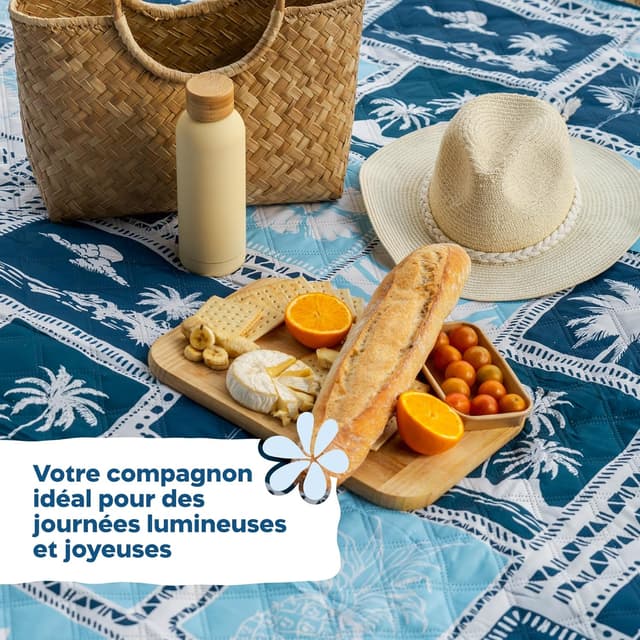 Detalle de Twinzee Couverture de pique-nique 200 x 200 cm imperméable, anti-sable et lavable