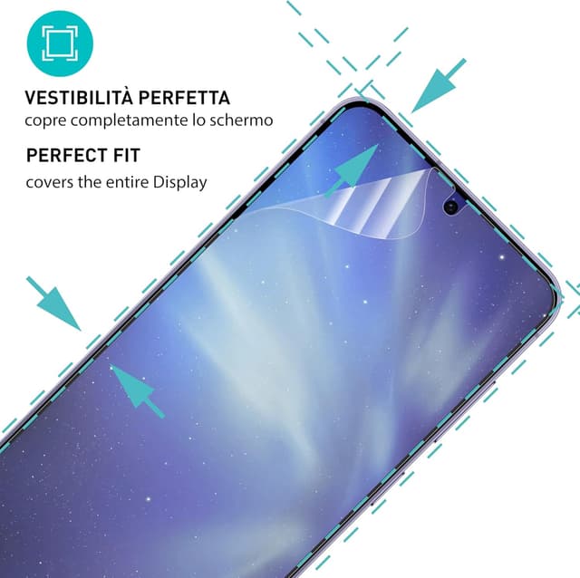 Detalle 2 de smartect Pellicola protettiva TPU opaca (2 pezzi) per Samsung Galaxy S25: anti-impronte e anti-bolle