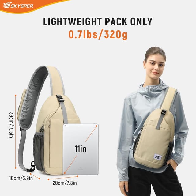 Detalle 2 de SKYSPER Sling Bag RFID Cross Body Recycled Travel Daypack