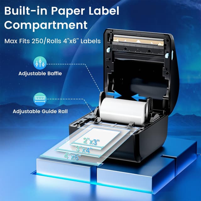 Detalle 2 de Omezizy D450BT 4x6 Thermal Label Printer