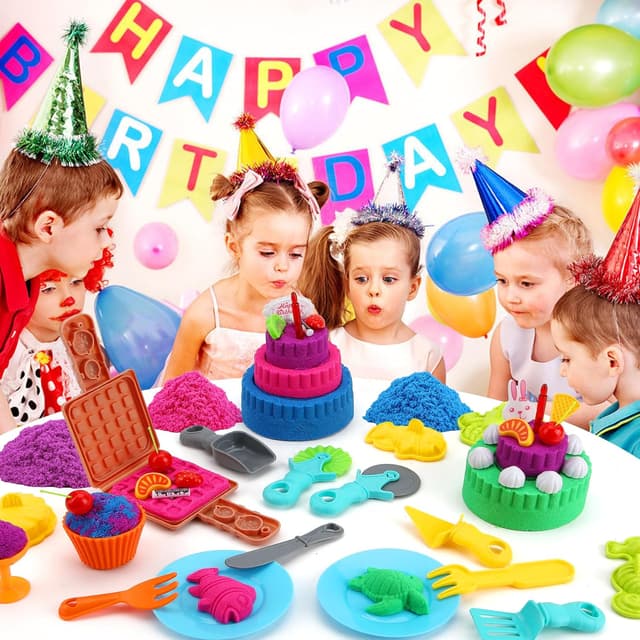 Detalle de YIDESTARS Sensory Play Kit: Sand Art & Ice Cream Toy Set (4lbs colorful sand) for ages 3–8