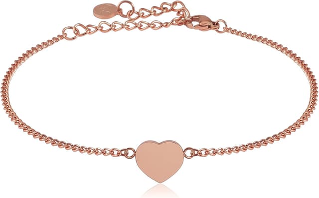 Detalle de GD GOOD.designs Armband mit Herz für Damen – Freundschaftsarmband verstellbar (Gold 18K, Silber oder Roségold)