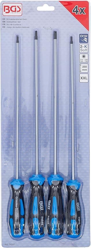 Detalle 2 de BGS 74541 Juego destornilladores T15–T30 extra largos 4 piezas