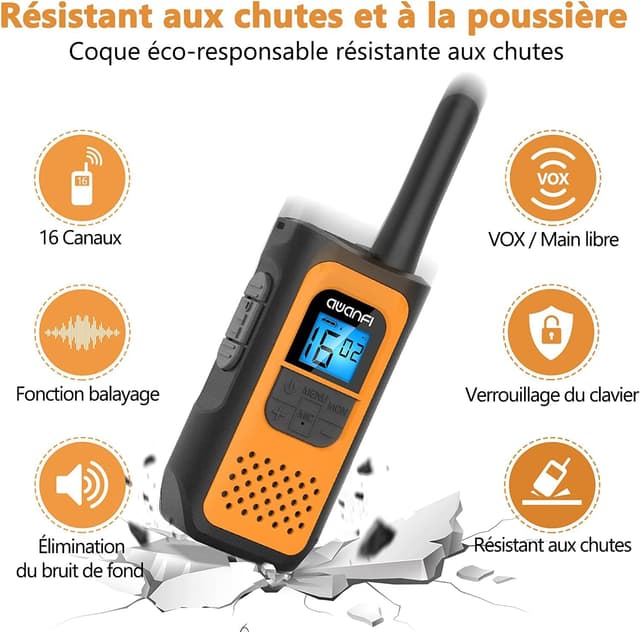 Thumbnail 2 de AWANFI Talkie Walkie Longue Portée 2 pièces
