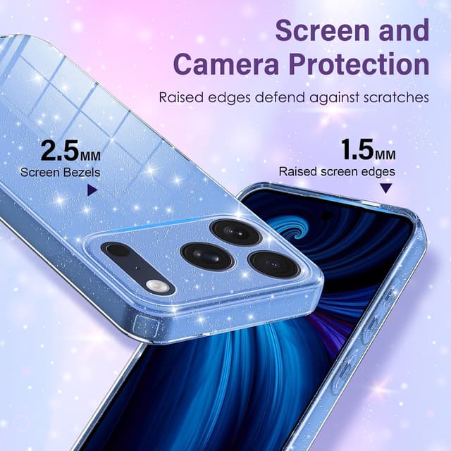 Detalle 1 de Eherui iPhone 17 Pro Hülle mit Glitzer