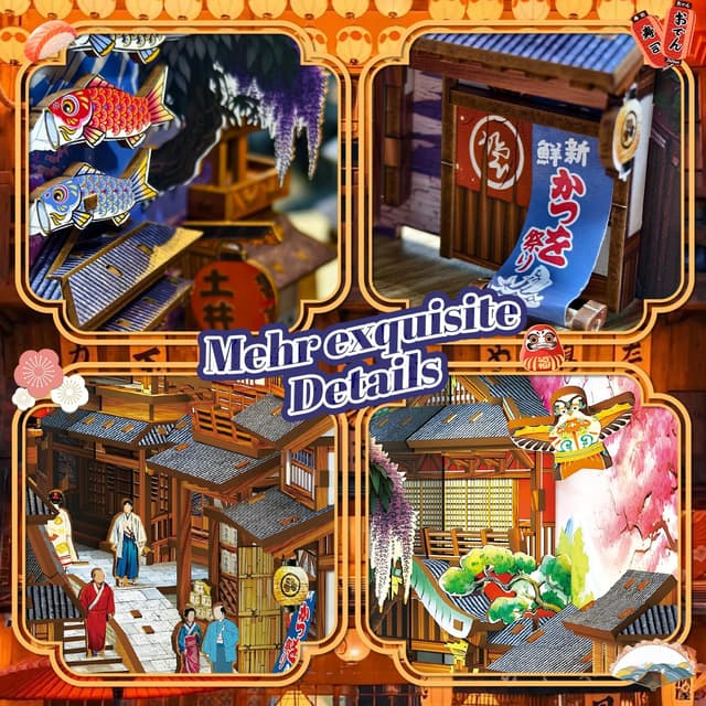 Detalle de Book Nook Japan Sakura Straße – 293 Teile