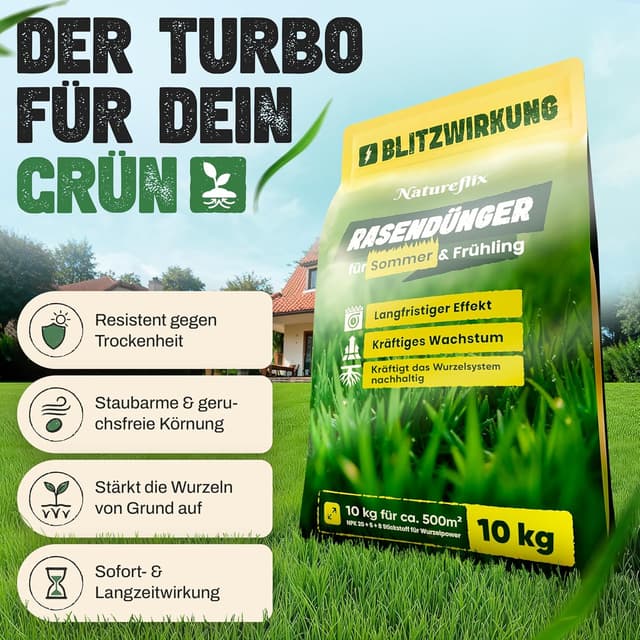 Detalle de Natureflix Rasendünger 10 kg für 500 m²