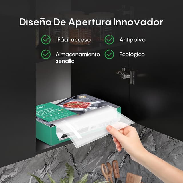 Detalle 2 de FRESKO Sacchetti Sottovuoto Alimenti 120 pezzi 20x30 cm, senza BPA e approvati FDA