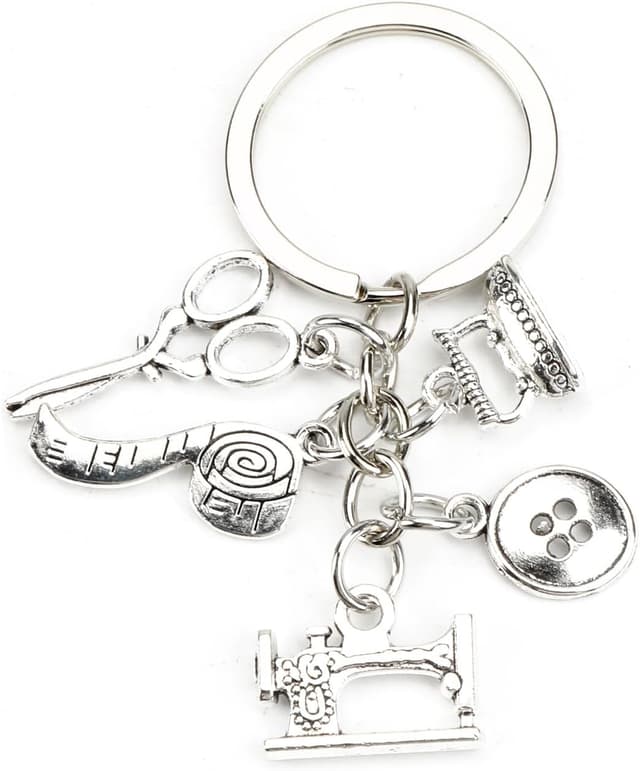 Detalle 2 de OBEISN Schlüsselanhänger zum Nähen aus Edelstahl – kreatives Geschenk für Nähfans