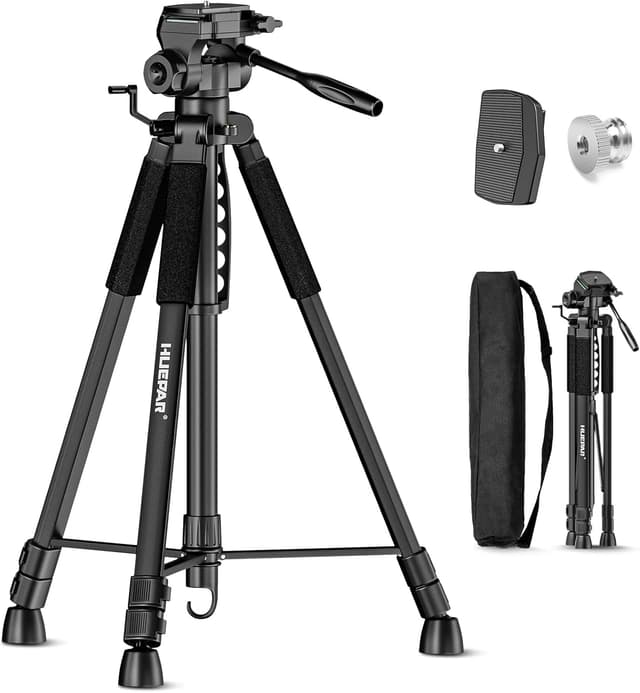 Detalle de Trépied Huepar 172 cm pour niveau laser avec tête panoramique 3 directions