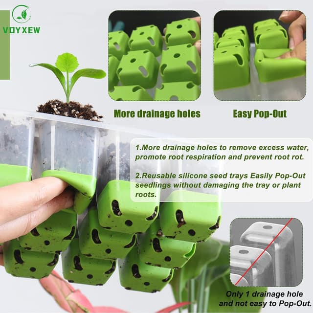 Detalle de VDYXEW seed germination kit 12 cells