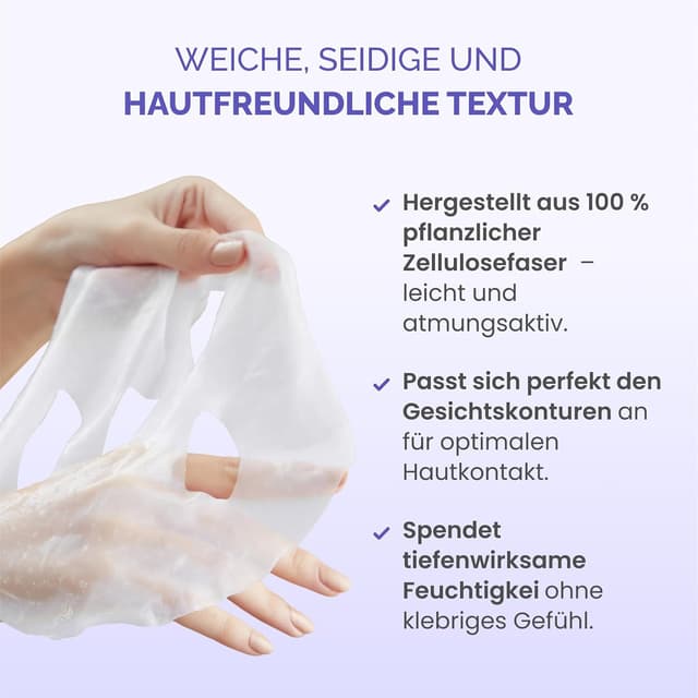 Detalle 2 de PLANTIFIQUE Koreanische Gesichtsmaske 5‑Pack 🧖♀