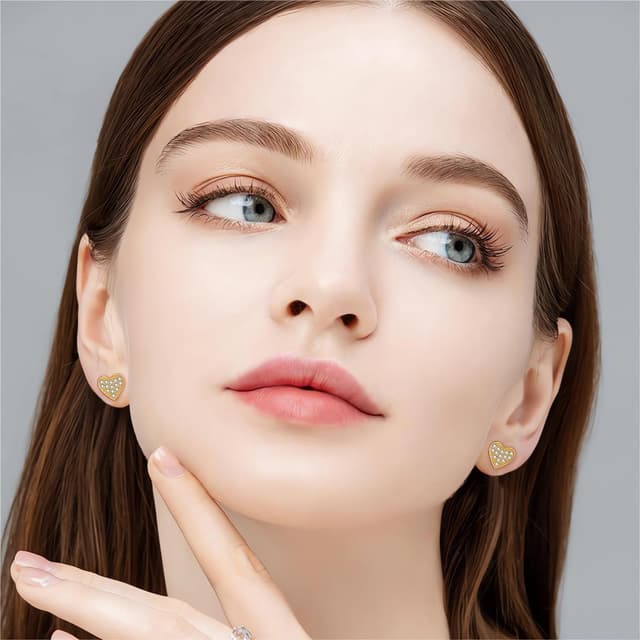 Detalle 2 de Deyanse Silber Herz Ohrringe 8mm