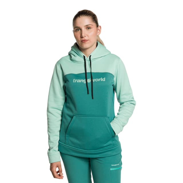 Detalle de Trangoworld Poppi v02: sudadera de mujer elástica con capucha fija