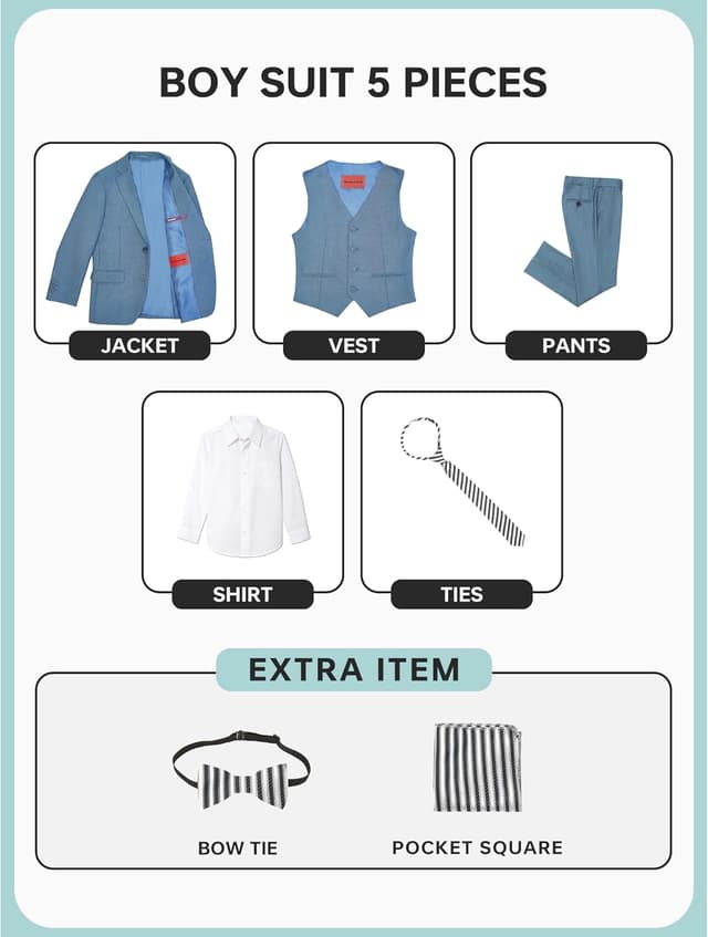 Thumbnail 1 de Marvelous World Boys' Slim Fit Suit Set