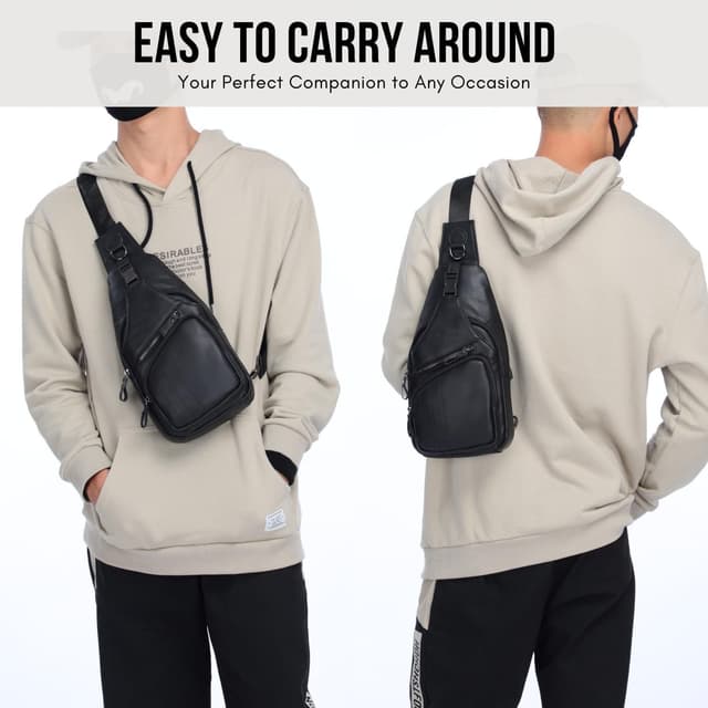 Thumbnail 5 de WeeDee sacoche bandoulière cuir 32 x 8 x 18 cm