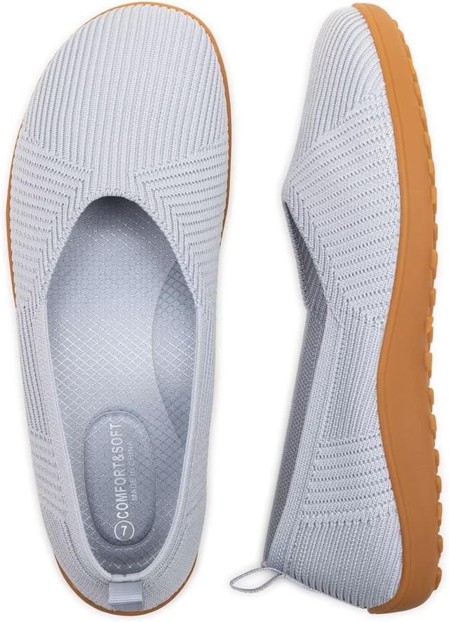 Detalle de Frank Mully Damen-Ballerinas für den Sommer – bequeme, rutschfeste Flats mit breiter Zehenpartie