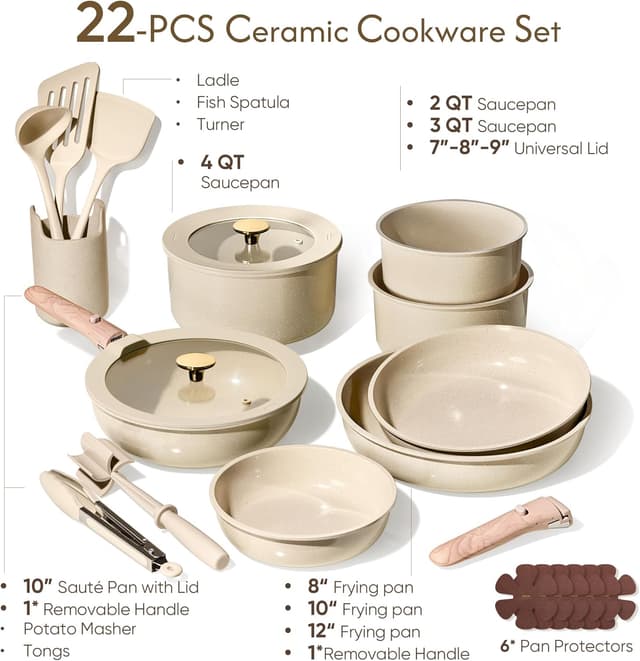 Detalle 2 de Carote 22pcs Ceramic Cookware Set