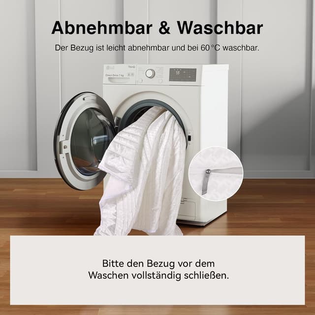 Detalle de Novilla Kaltschaummatratze H3/H4 7-Zonen 120x200 (7-Zonen, 18 cm) – atmungsaktiver Bezug waschbar bis 60 °C