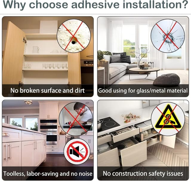 Detalle de Jiayi Calamita porta adesiva magnetica 4 pz con chiusura magnetica per ante e cassetti