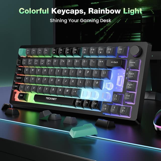 Detalle 2 de TECKNET RGB Gaming Keyboard 83‑key