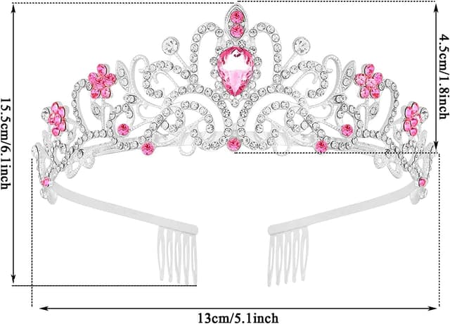 Detalle 2 de Silver Rhinestone Princess Crown Headband