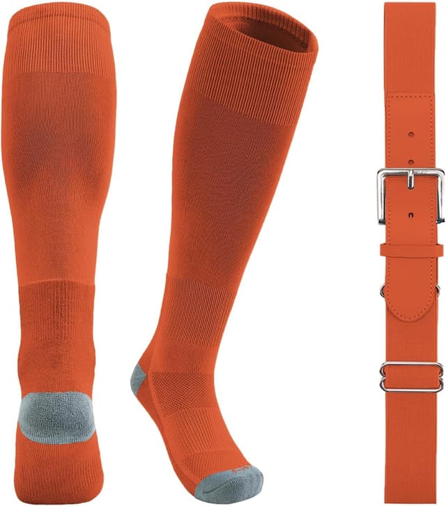 Detalle de QBK Youth Baseball Socks & Belt Combo Set for Kids (Ages 2–16) — Unisex