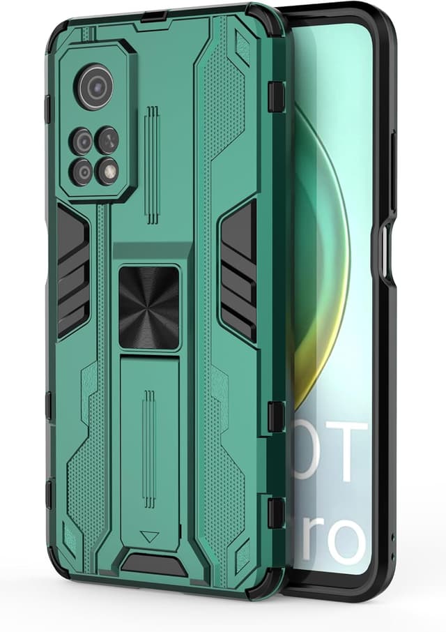 Detalle de SORAKA Hülle für Xiaomi Mi 10T 5G / Mi 10T Pro 5G mit Metallplatte & Ständer (Heavy Duty)