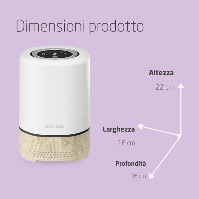 Thumbnail 6 de Maxi-Cosi Clean Purificatore d'Aria HEPA 13 con Wi‑Fi, timer e luce notturna (compatibile Alexa e Google Assistant)