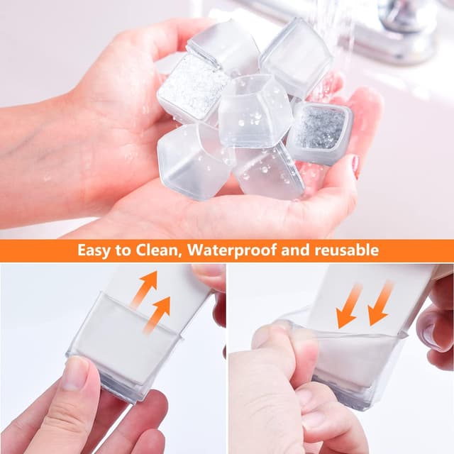 Detalle de BAIPOK 35 feltrini quadrati per sedie: gommini in silicone con feltro e protezione antigraffio