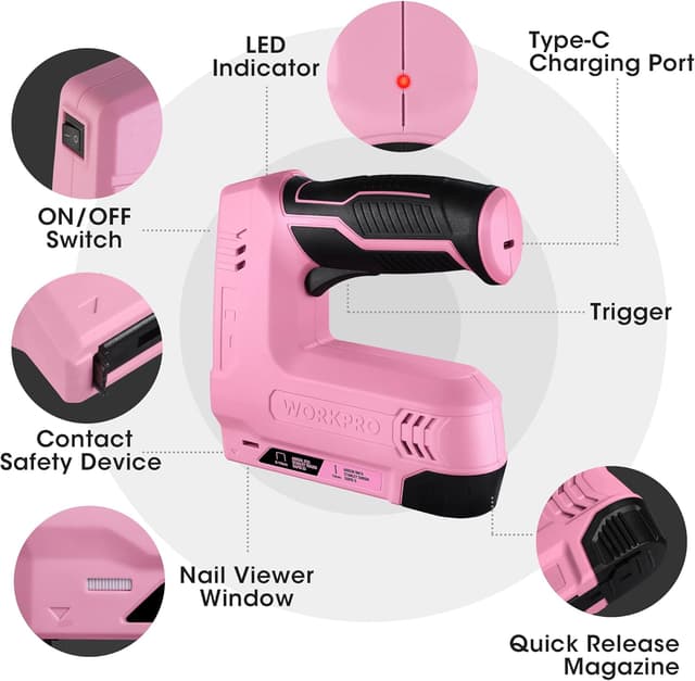 Detalle de WORKPRO Agrafeuse sans fil 3,6 V