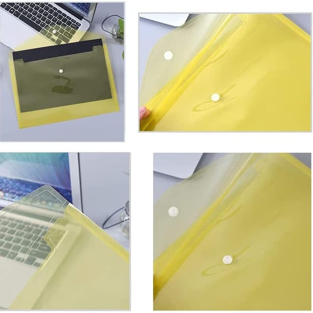 Detalle de LZYKJGS Lot de 36 pochettes plastique avec bouton pression A5 (PP) pour documents