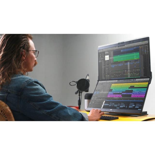 Detalle de Monitor Mobile Pixels Geminos X de 24" QHD, 75 Hz, IPS táctil, con webcam, altavoces y USB-C