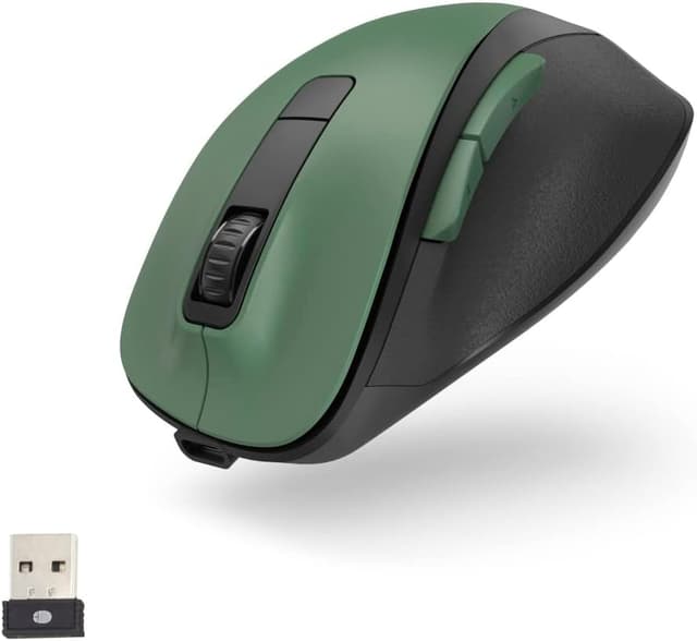 Detalle de Hama MW-500 Recharge ergonomic wireless mouse (2.4 GHz, 6 buttons, 800/1200/1600 dpi) – Forest