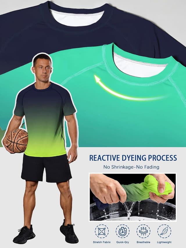 Detalle de Men’s UPF 50+ Long Sleeve Fishing Shirts Rash Guard (1 or 3 Pack)