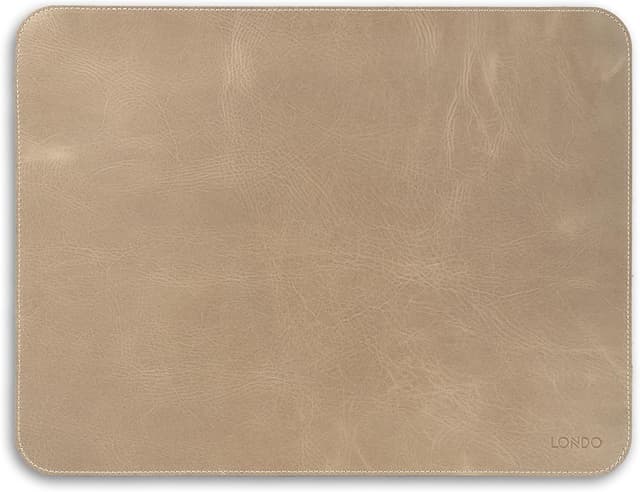 Detalle de Londo Mauspad aus Rindsleder – seidenweiche Oberfläche & rutschfeste Rückseite, 44 x 33,5 cm