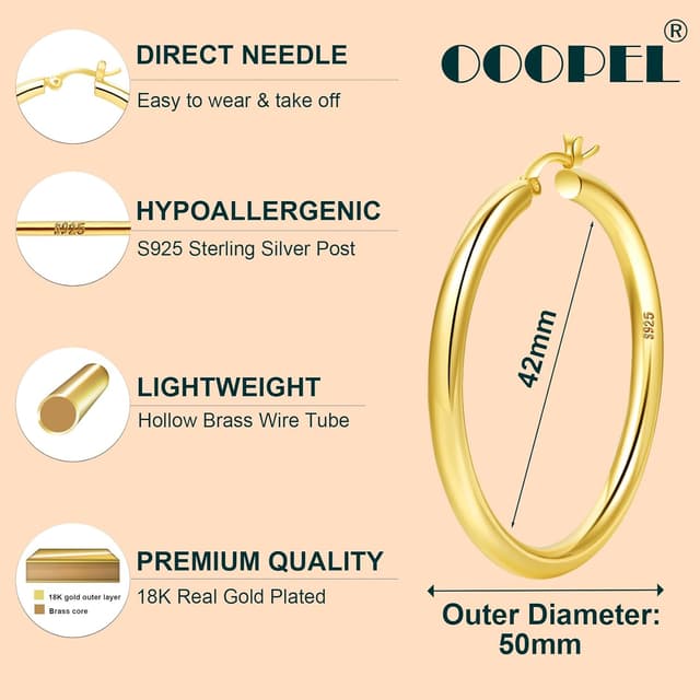 Thumbnail 1 de OOOPEL Thick Gold Hoop 40mm 💍