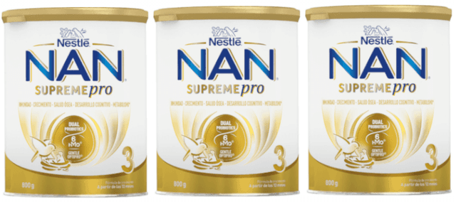 Detalle de Nestlé Nan Supreme Pro 3 Leche de Crecimiento 🍼 3x800 g