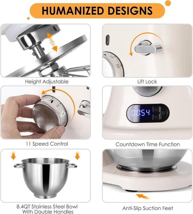 Thumbnail 3 de 8.4QT Stand Mixer 800W Commercial 🥣