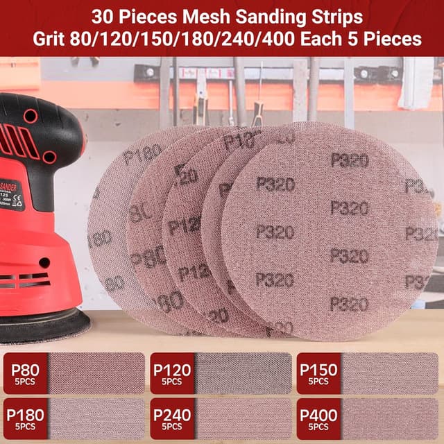 Detalle 2 de 150 mm Schleifgitter Klett 30 Stück