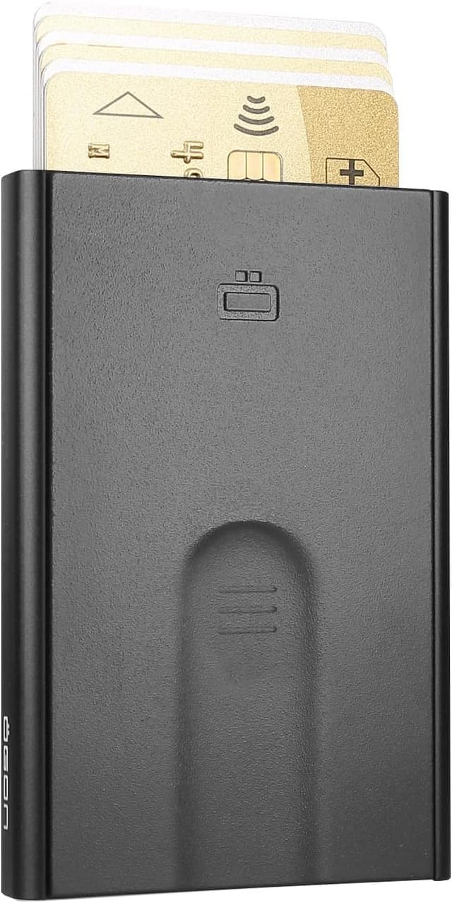Detalle 2 de ÖGON -DESIGNS- Automatic Aluminium Card Holder (RFID protection) – slim 1 to 6 card slider